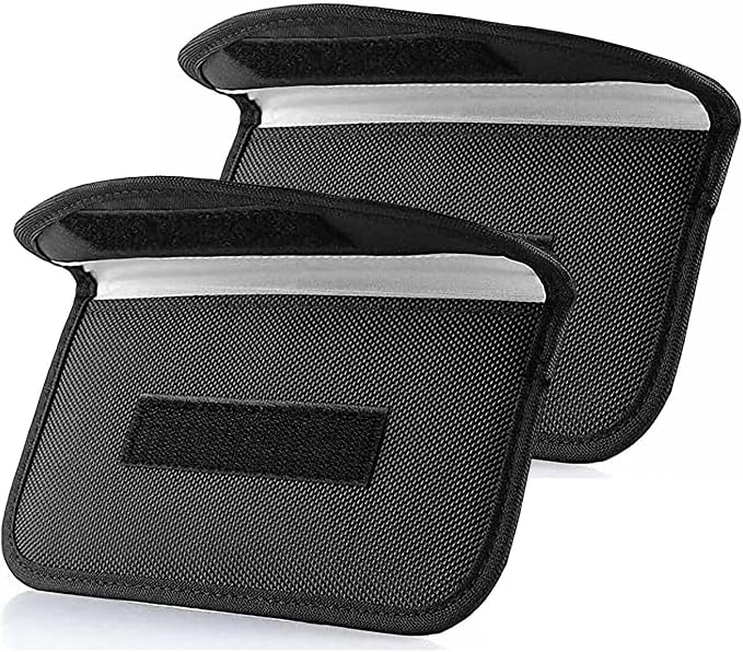 2 Pack Faraday Bags for Car Keys and Cell Phone, Signal Blocking Key Pouch Wallet, Anti-Tracking Anti Theft Car Protecti