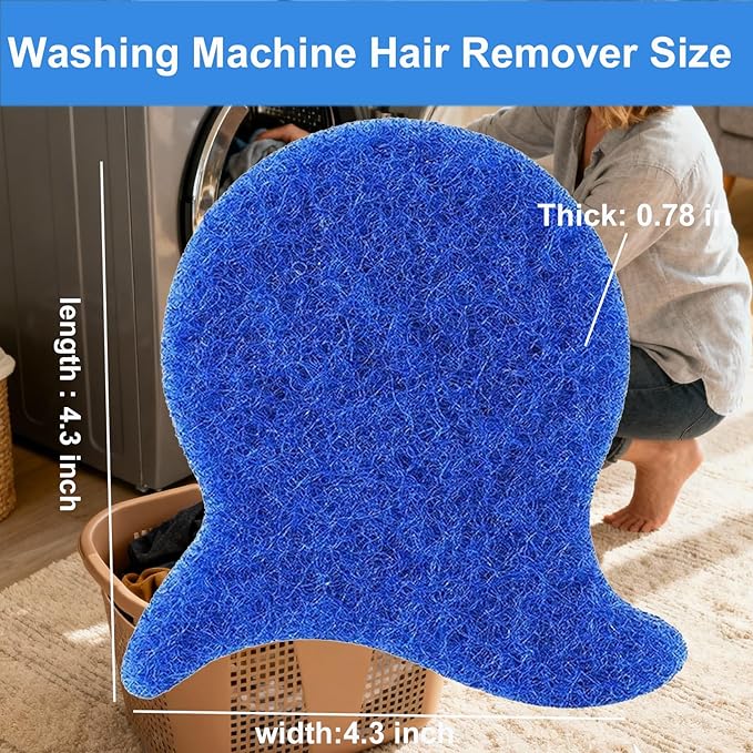 Pet Hair Remover for Laundry, 6PCS Reusable Dog & Cat Hair Remover Tool - Removes Pet Fur, Hair, Lint, Dander from Clothes &Washing Machine. (Blue, Fish Tail)