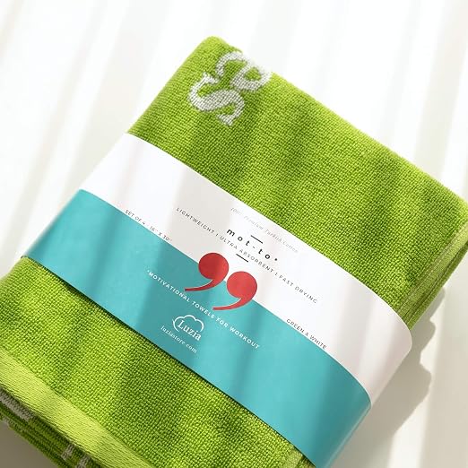 Luzia Workout Towels with Motivational Quotes for Sweat (Pack of 4) - mot-to Lightweight and Super Absorbent for Exercis