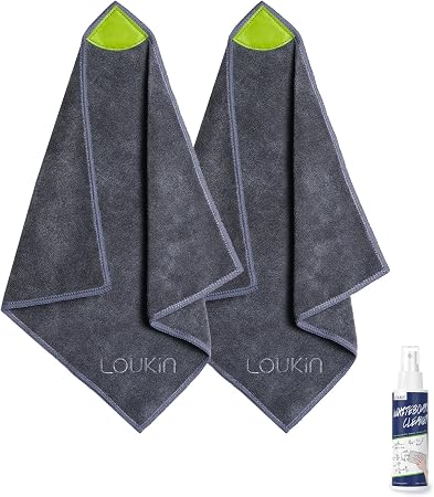 loukin Magnetic Whiteboard Cloth, Thick Microfiber Cloth with Cleaner