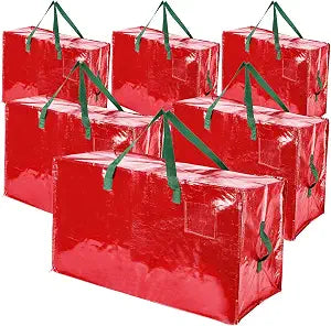 Shappy 6 Pcs Storage Bags, Red, 65 x 30", 24 x 16", 12 x 12"