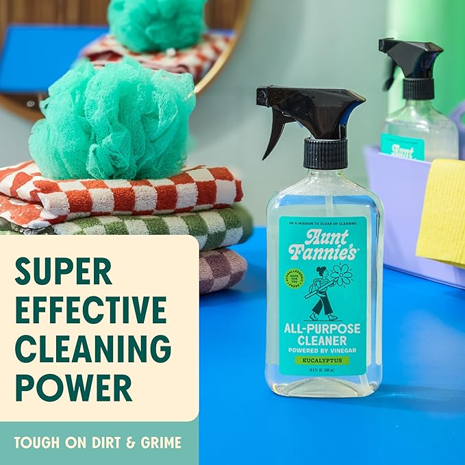 Aunt Fannie's All Purpose Household Cleaner Bundle, Multi-surface Spray and Refill, Powered by Vinegar for Kitchen, Bath, Windows and Countertops, Eucalpytus Scent