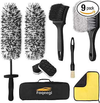 9PCS Wheel Detailing Cleaning Kit Metal-Free Scratch-Free Rim Brush