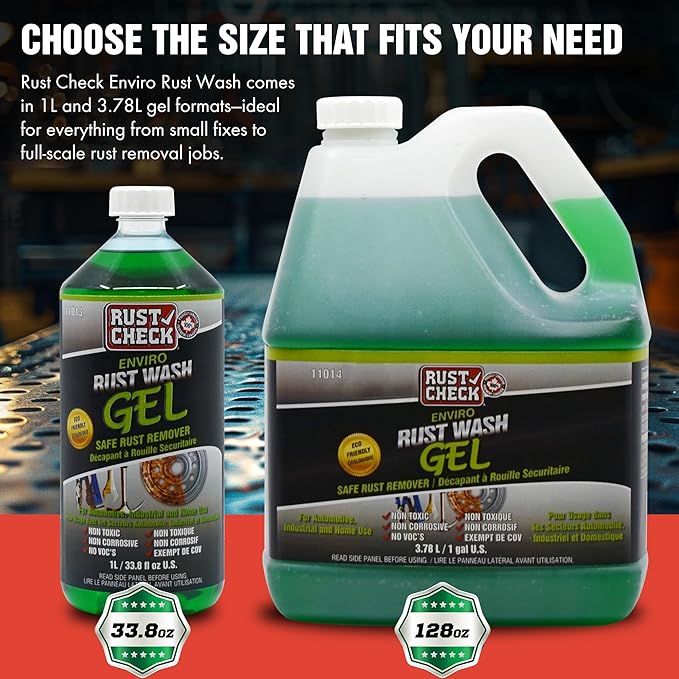 Enviro Rust Wash – Heavy Duty Iron Remover for Car Rims & Wheels – Metal Decon for Brake Dust, Rust, and Oxidation – Safe on Stainless Steel & Motorcycle Use - Gel - 128 FL OZ - Jug
