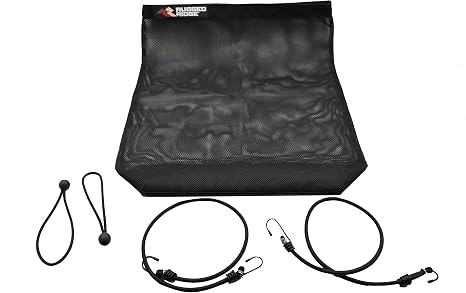 Rugged Ridge Mesh Trail Bag | Mounts to Spare Tire | 11150.01 | Fits 1941-2025 Jeep Universal w/ Rear Spare Tire