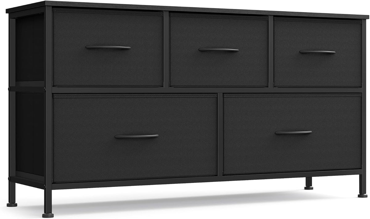 Dresser for Bedroom, Wide Dresser with 5 Fabric Drawers
