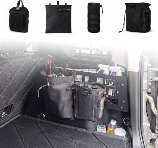 HIGH FLYING Cargo Shelf Panel Accessories Molle Pouches Tactical Storage Bag*4 (Black)