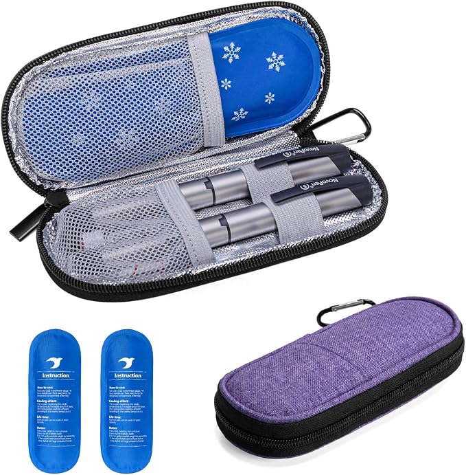 Yarwo Diabetes Travel Case with 2 x TSA Approved Ice Packs for Insulin Pens