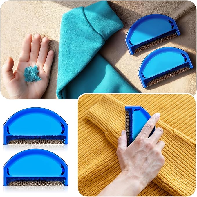 Boao 4 Pieces Sweater Combs to Remove Pilling Sweater Defuzzer Multi-Fabric Shaver and Cashmere Comb Wool Pilling Remover Pills, Fuzz from Clothes (Minimalist Modern)