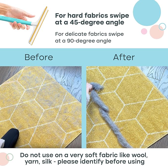 Uproot Cleaner Max Dog Hair Remover for Car & Carpet - Rake for Pet Hair Removal - 2X Faster Than Uproot Cleaner Pro - Cat Remover for Large Fabrics & Rugs