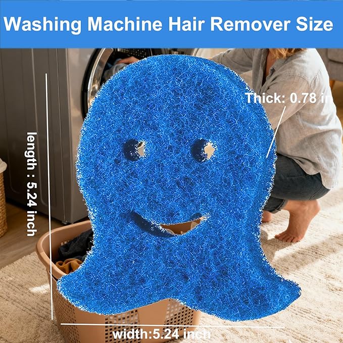 Pet Hair Remover for Laundry, 6PCS Reusable Dog & Cat Hair Remover Tool - Removes Pet Fur, Hair, Lint, Dander from Clothes &Washing Machine. (Blue, Octopus)