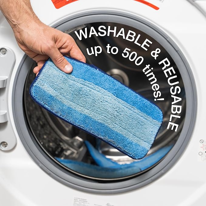 Bona® Microfiber Cleaning Pads for use with Swiffer® WETJET® Spray Mop only, 3 Pack, Washable & Reusable up to 500 Times