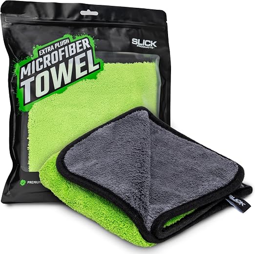 Slick Products Extra Plush Microfiber Car Detailing Towel - 1000 GSM, 16x16