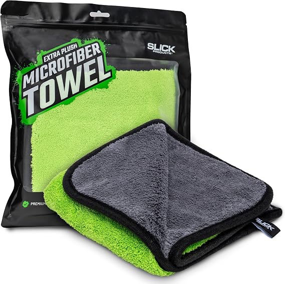 Slick Products Extra Plush Microfiber Car Detailing Towel - 1000 GSM, 16x16