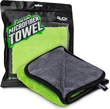Slick Products Extra Plush Microfiber Car Detailing Towel - 1000 GSM, 16x16