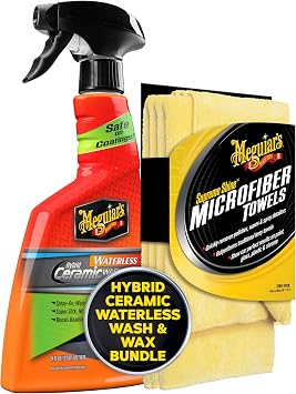 Meguiar's Hybrid Ceramic Waterless Wash & Wax Kit With Microfiber Towels