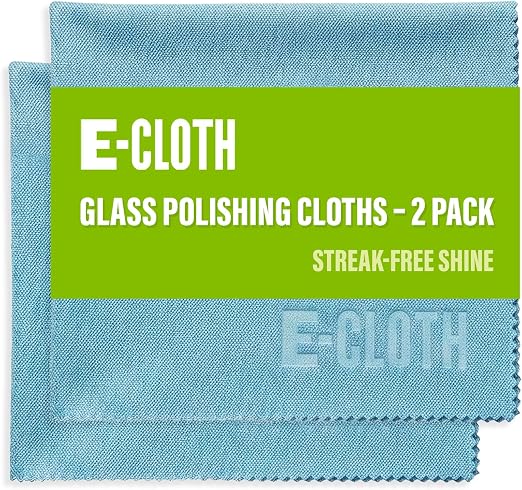 E-Cloth Glass & Polishing Cloth - Reusable & Durable Glass Cleaner - 2 Pack