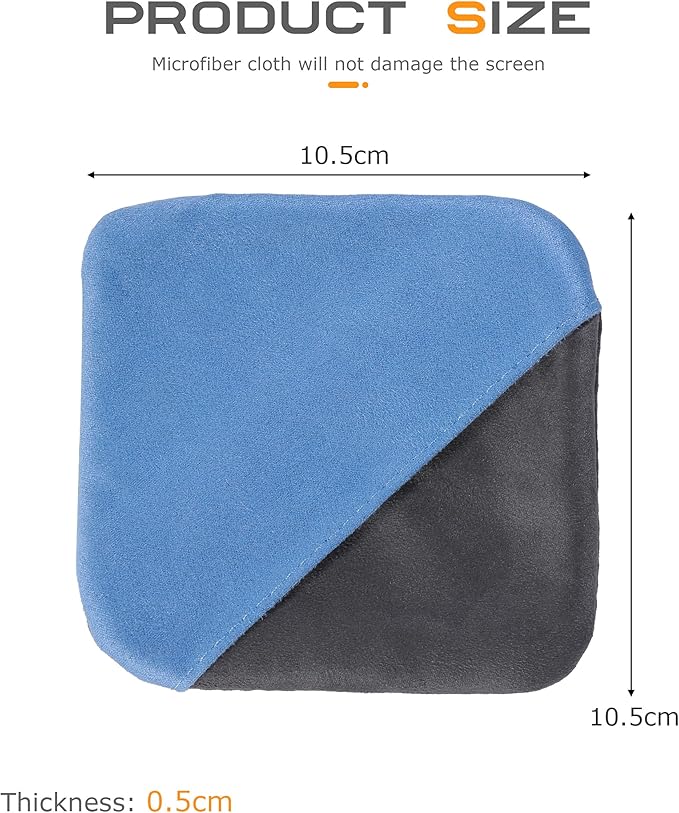 SCUARI Car Screen Cleaner,Touch Screen Cleaner for Car,Car Accessories Car Screen Wipes,Foldable Car Screen Cleaner Cloth,Square Microfiber Screen Cleaning Pad,Fits Car Dashboard LCD Display (Blue)