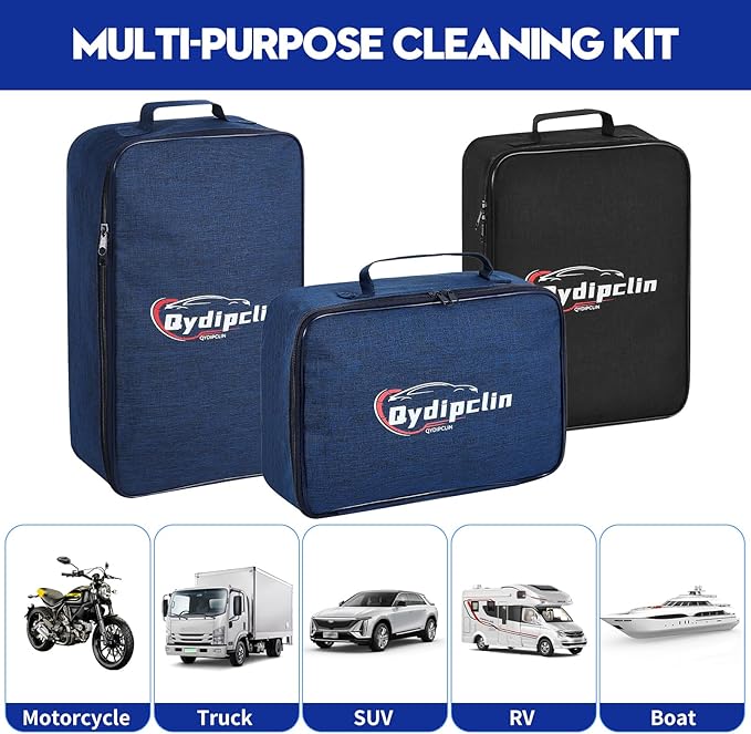 Qydipclin 38PcsB Car Detailing Kit, Car Detailing Brush Set, Car Wash Cleaning Kit, Car Detailing Brushes, Professional Car Care Kit for Interior Exterior Wheels, Blue