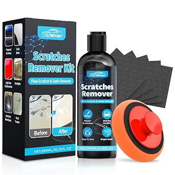 Car Scratch Remover, 299ml Scratch Repair & Swirl Remover Kit for Vehicles, Scratch Eraser Restorer & Polishing with Pad