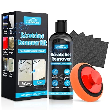 Car Scratch Remover, 299ml Scratch Repair & Swirl Remover Kit for Vehicles, Scratch Eraser Restorer & Polishing with Pad