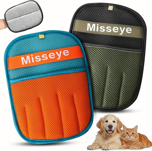 2026 Upgraded Reusable Electrostatic Pet Hair Glove，2 Pack Pet Hair Removal Glove for Dogs & Cats，Magic Brush Pet Hair Remover Tool for Clothing, Couch, Carpet, Car Seats