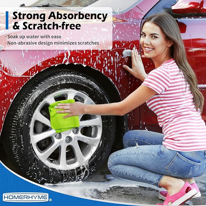 Microfiber Towels for Cars, 96 Pack Microfiber Cleaning Cloths, 11.5"*11.5" Cleaning Towels Bulk Absorbent Lint-Free, All-Purpose Rags for bar, Office, Household Cleaning