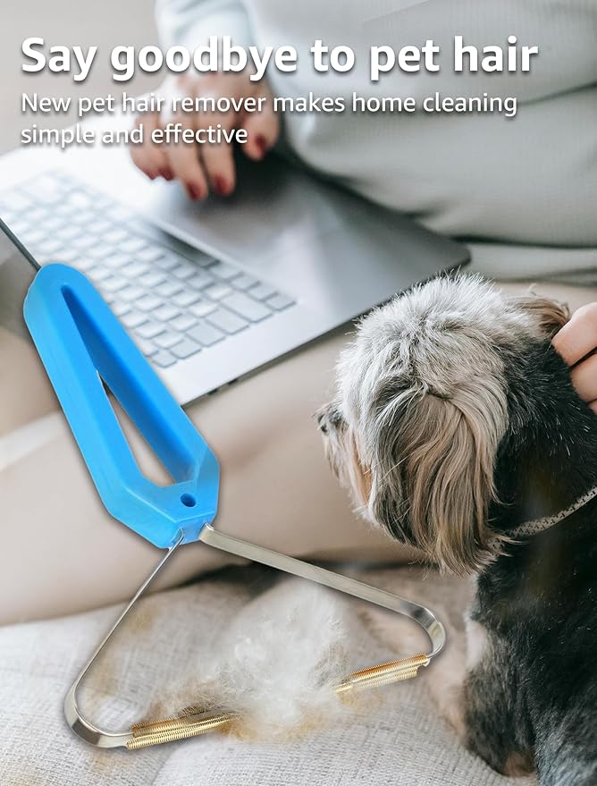 2 PCS Pet Hair Removal Tool - Lint Remover, Carpet Scraper & Shaver for Carpets - Dog & Cat Hair Remover with Carpet Rake for Car,Rugs,Couch,Furniture - Fur Cleaner Tool