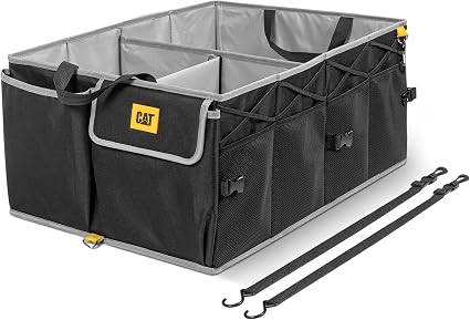 CAT® FlexTrunk Car Trunk Organizer and Storage - Collapsible Multi-Compartment Automotive Adjustable Multiple Pocket Exp