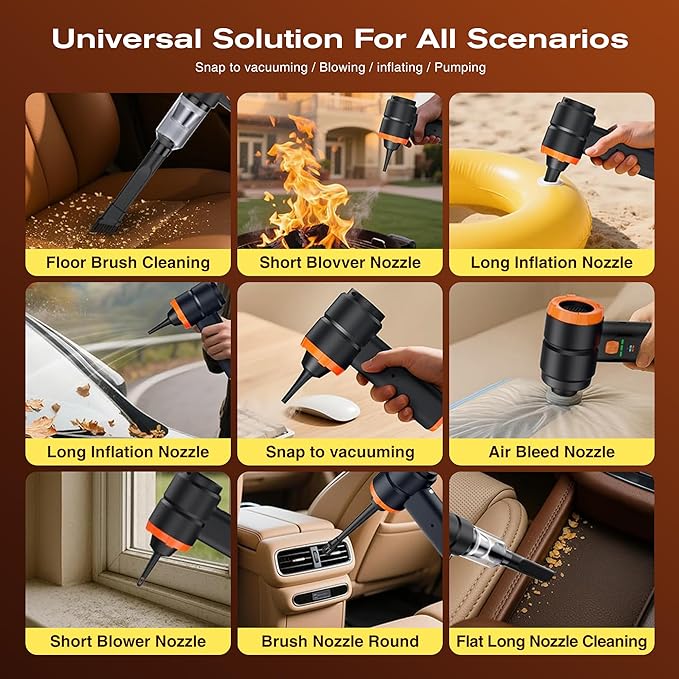 Cordless Handheld Car Vacuum, 13000Pa Powerful Suction Brushless Motor, 2H Type-C Fast Charge, 40-Min Battery, HEPA Filter, 1.2lbs Lightweight, Portable for Car Home Pet Hair Cleaning
