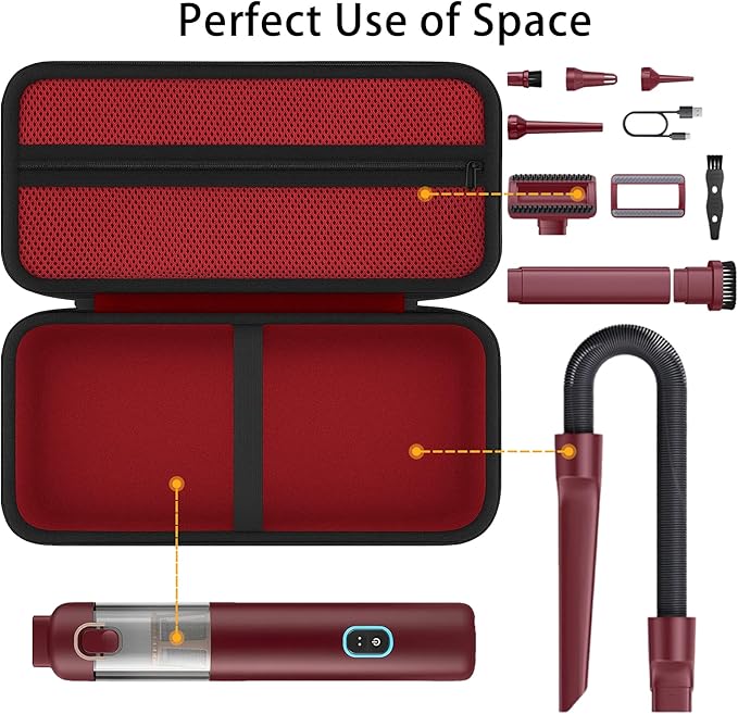 Aenllosi for Fanttik V8 Apex/Slim V8 Mate/V10 Apex/Slim V10 Mate Car Vacuum Hard Case, Fanttik Cordless V8/V10 Car Vacuum Organizer, Red (Case Only)