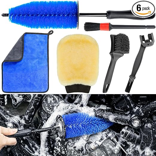 focopot Motorcycle Chain Cleaning and Wash Kit 6 Pack with Chain Brush