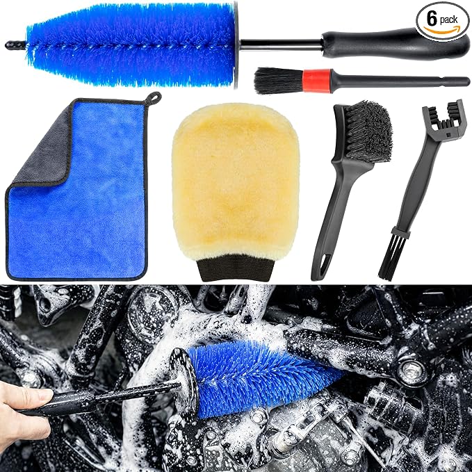 focopot Motorcycle Chain Cleaning and Wash Kit 6 Pack with Chain Brush