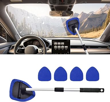 Car Wash Brush with Long Handle, Windshield Cleaning Tool, Car Washing Mop Kit Mitt Sponge Car Cleaning Supplies Kit, Mi