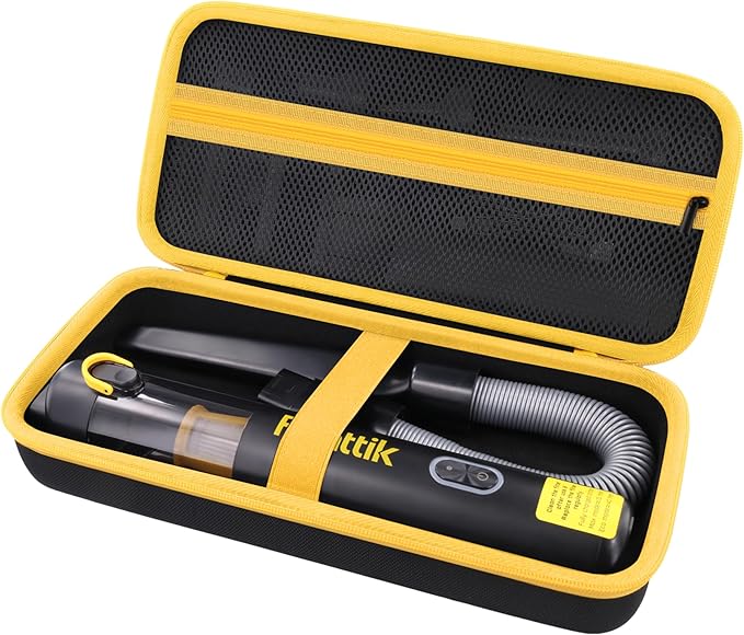 co2CREA Storage Case for Fanttik V8 Apex/Slim V8 Mate/V10 Apex/Slim V10 Mate Portable Mini Cordless Vacuum – Hard EVA Protective Carrying Bag with Accessory Organizer (Black Case)