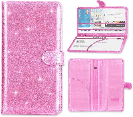Car Registration and Insurance Card Holder, Document Holder for Cards, Driver Vehicle License Document Glove Box Compart