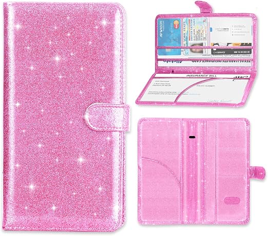 Car Registration and Insurance Card Holder, Document Holder for Cards, Driver Vehicle License Document Glove Box Compart