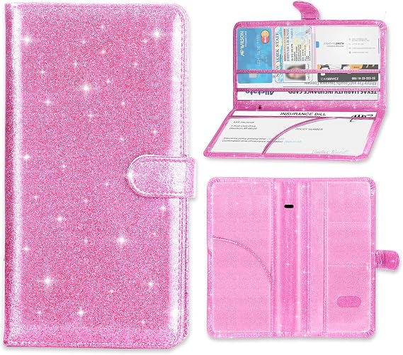 Car Registration and Insurance Card Holder, Document Holder for Cards, Driver Vehicle License Document Glove Box Compart