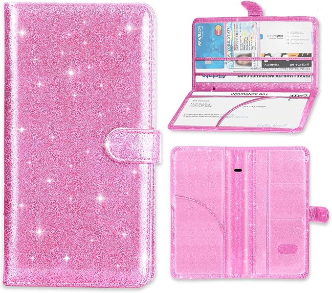 Car Registration and Insurance Card Holder, Document Holder for Cards, Driver Vehicle License Document Glove Box Compart
