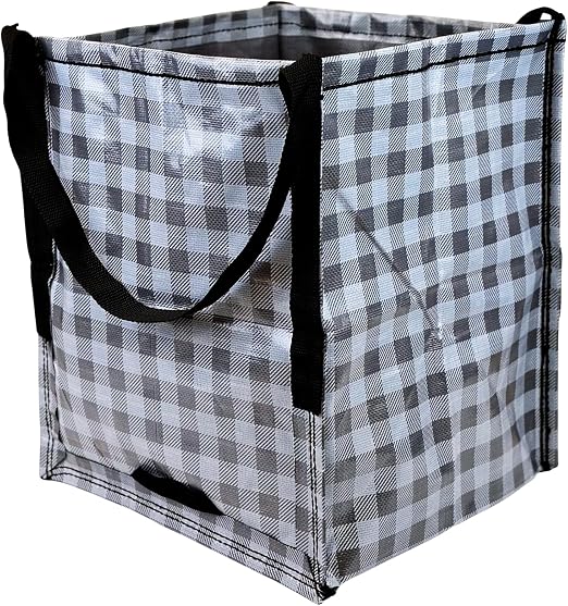 DURASACK Heavy Duty Storage Tote Bag 22-Gallon, Gingham Gray