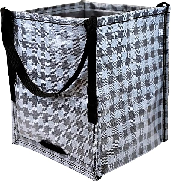 DURASACK Heavy Duty Storage Tote Bag 22-Gallon, Gingham Gray
