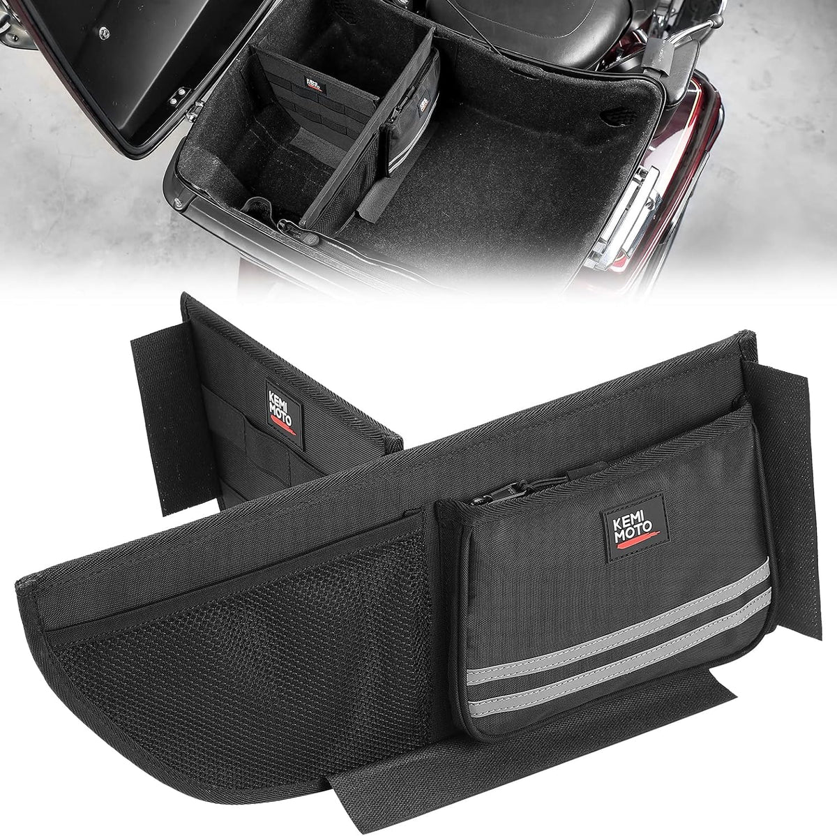 Organizer for Tour Pack Storage bag with Mesh Pocket and Dividers