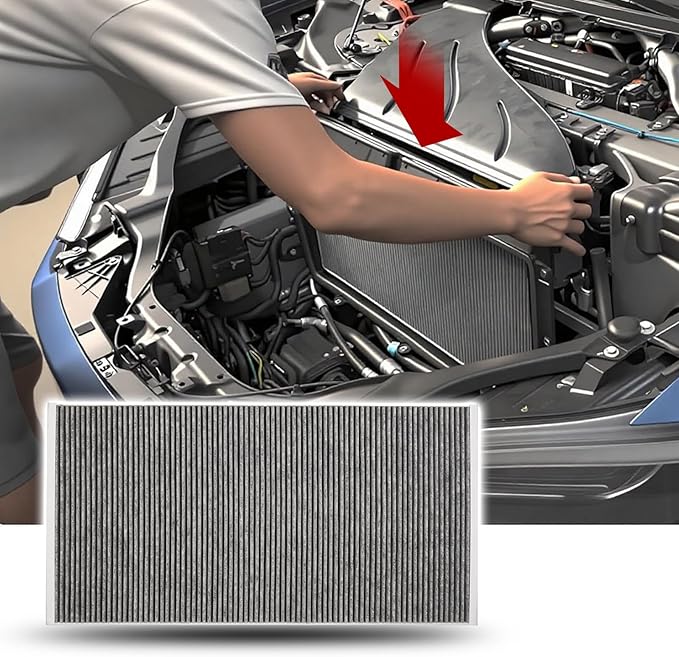 Under Hood Cabin Air Filter Fits for Tesla S 2016-2020 (External) Activated Carbon Cabin Filter Replacement 1059333 Located Under Hood Car Accessories