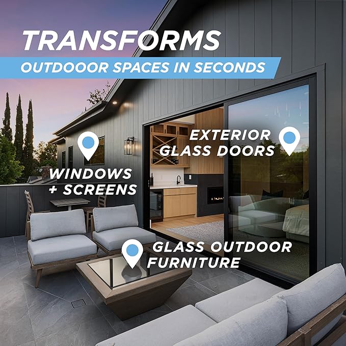 30 SECONDS Outdoor Window & Screen Concentrated Cleaner for Glass, Patio Doors, Fiberglass, Furniture - No Screen Removal Required, Spray & Rinse - Refill for Hose End Sprayer Bottles, 1.1 Gallon