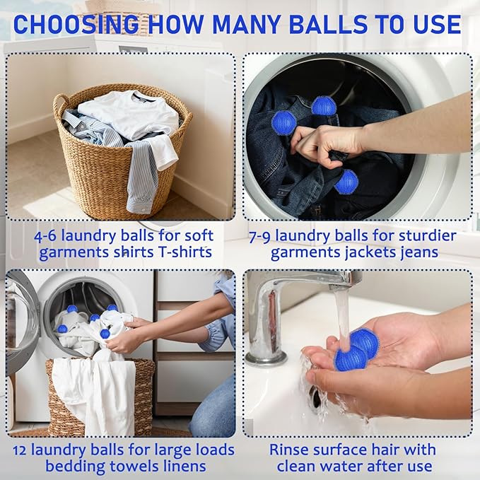 12 PCS Pet Hair Remover for Laundry, Washing Machine Fur Catcher, Effective Cat Dog Laundry Pet Hair Catcher for Clothes, Sheets, Towels, Fleece Blankets, Won’t Damage Fabric