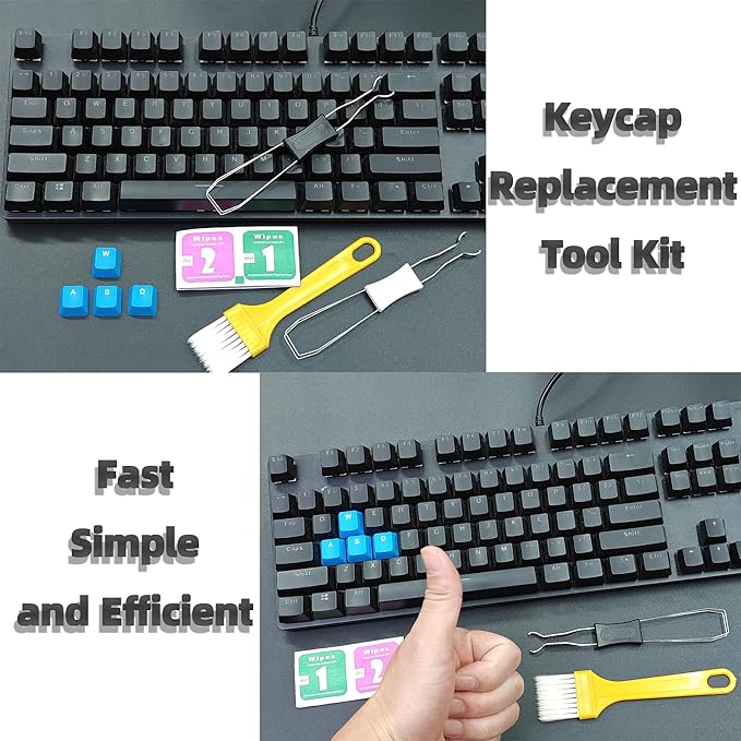 2-in-1 Mechanical Keyboard Keycap Puller and Switch Puller Tool, Stainless Steel Key Remover Extractor for Cherry MX, Alps, Topre Switches - Professional Mechanical Keyboards Tool Kit