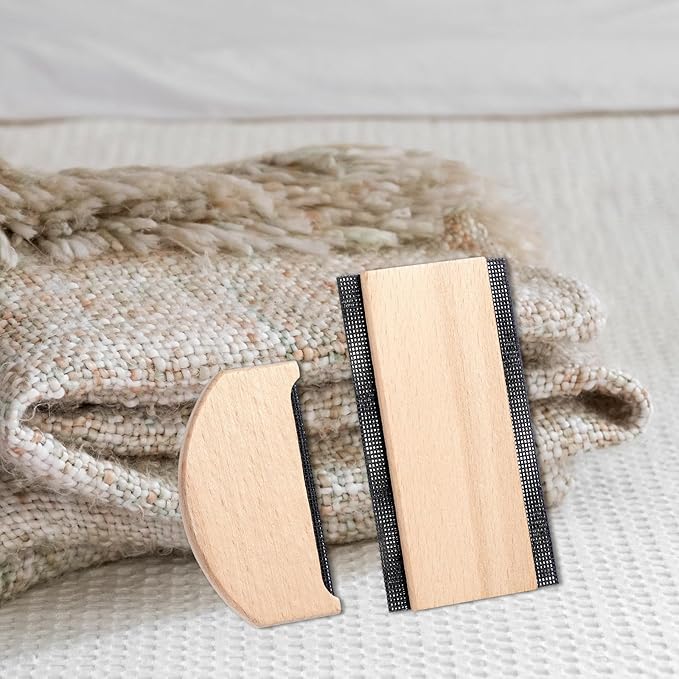 2 Pcs Cashmere Comb, Sweater Comb with Wood Handle Portable Pilling Remover Cashmere Remover Hairball Combs Fabric Combs Clothing for De-Pilling Clothes Scarves Wool Coats Pant Legs Knits Woolens