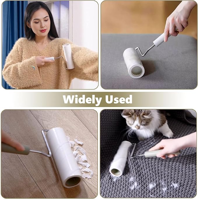 Large Lint Rollers for Pet Hair Extra Sticky,Cat Dog Hair Remover Laundry Clothes Carpet Furniture,6.3 inches Wider with 450 Sheets Giant Lint Remover Brush for Couch with Long Handle