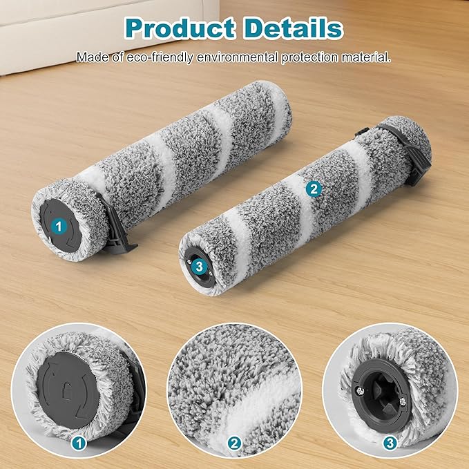 3930F 3933 3930 Brush Roll Filter Replacement Kit for Bissell CrossWave OmniForce Edge Cordless Multi-Surface Hard Floor Cleaner Wet Dry Vacuum, 3 HEPA Filters, 3 ZeroGap Brush Roll, 1640897, 1640066