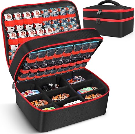 Toy Cars Carrying Bag Compatible with Hotwheels Car,Monster Trucks Cars.Can Store 72 Mini Toy Cars & 9 Monster Trucks Ca
